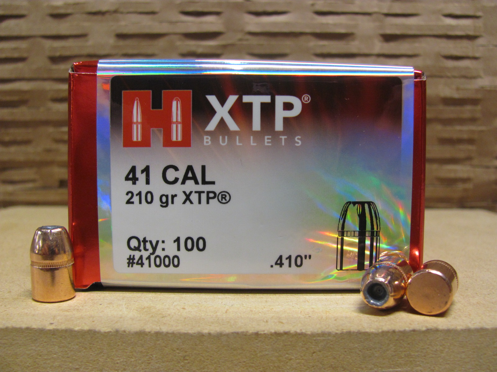 100 Count Box 41 Cal 210 Grain XTP Projectile For Handloading 410