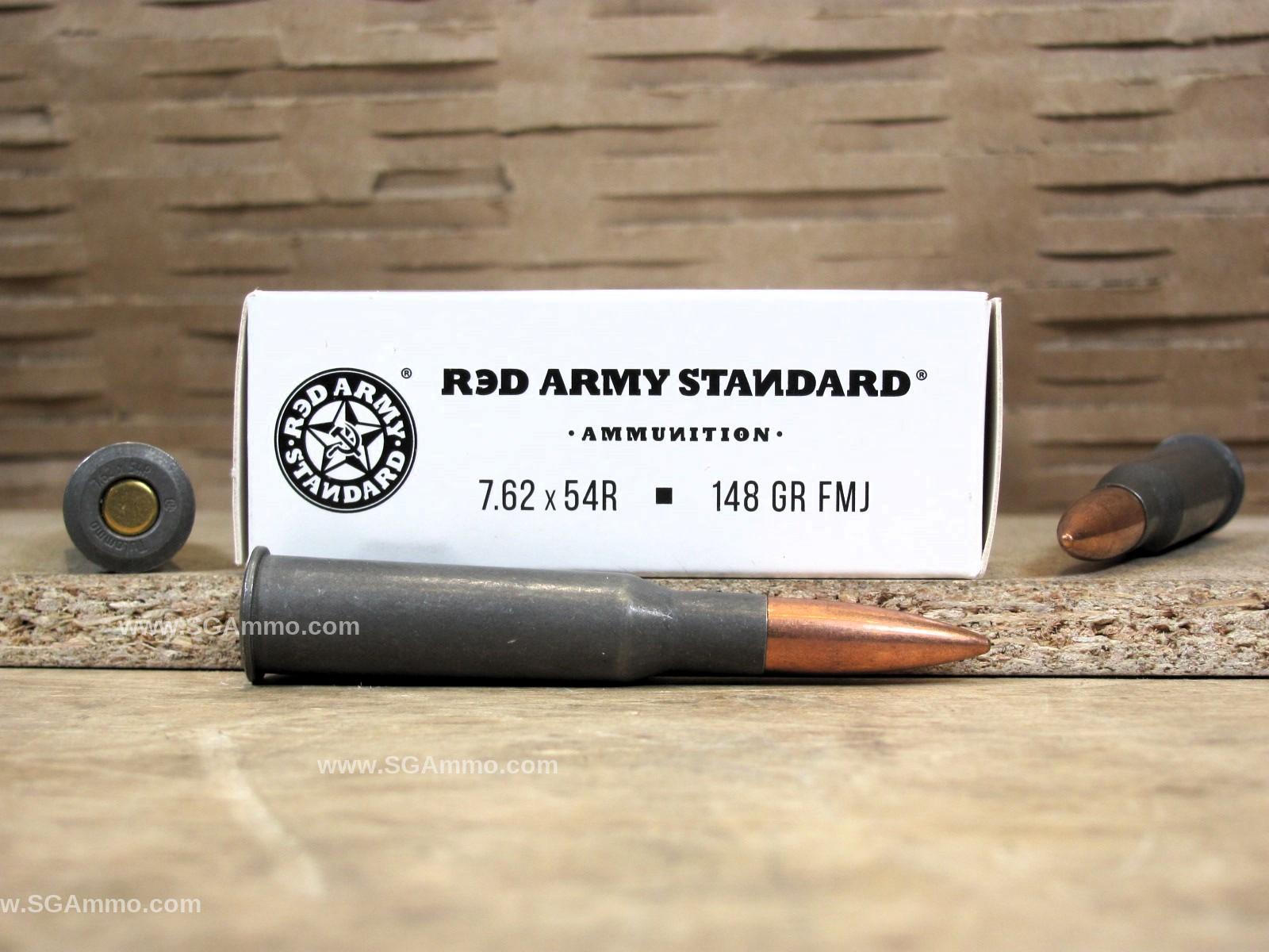 500 Round Case 7 62x54R 148 Grain FMJ Red Army Standard Ammo AM3093