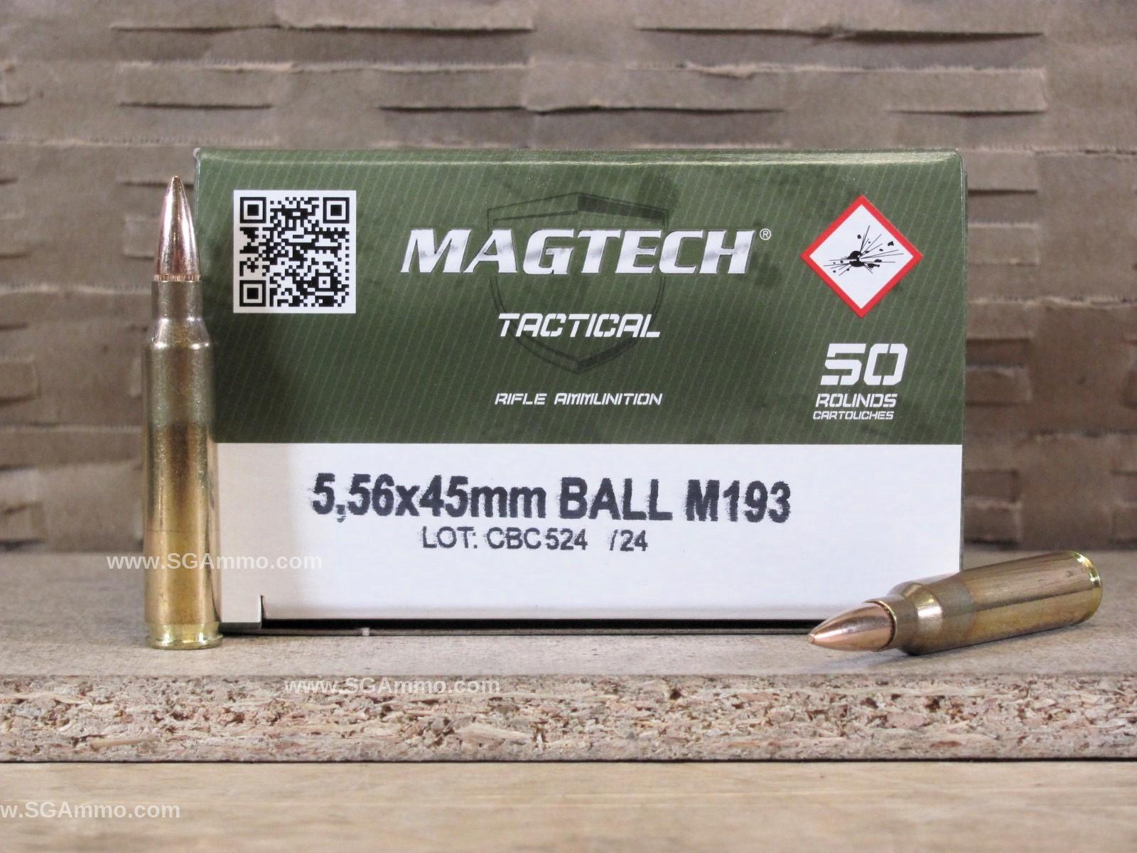 50 Round Box 5 56mm 55 Grain FMJ M193 Ball Magtech Tactical Ammo