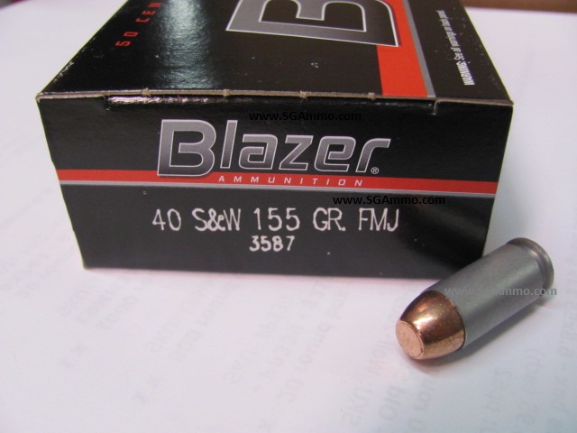 50 round box - 40 Cal SW 155 Grain FMJ CCI Blazer Aluminum Case Ammo ...