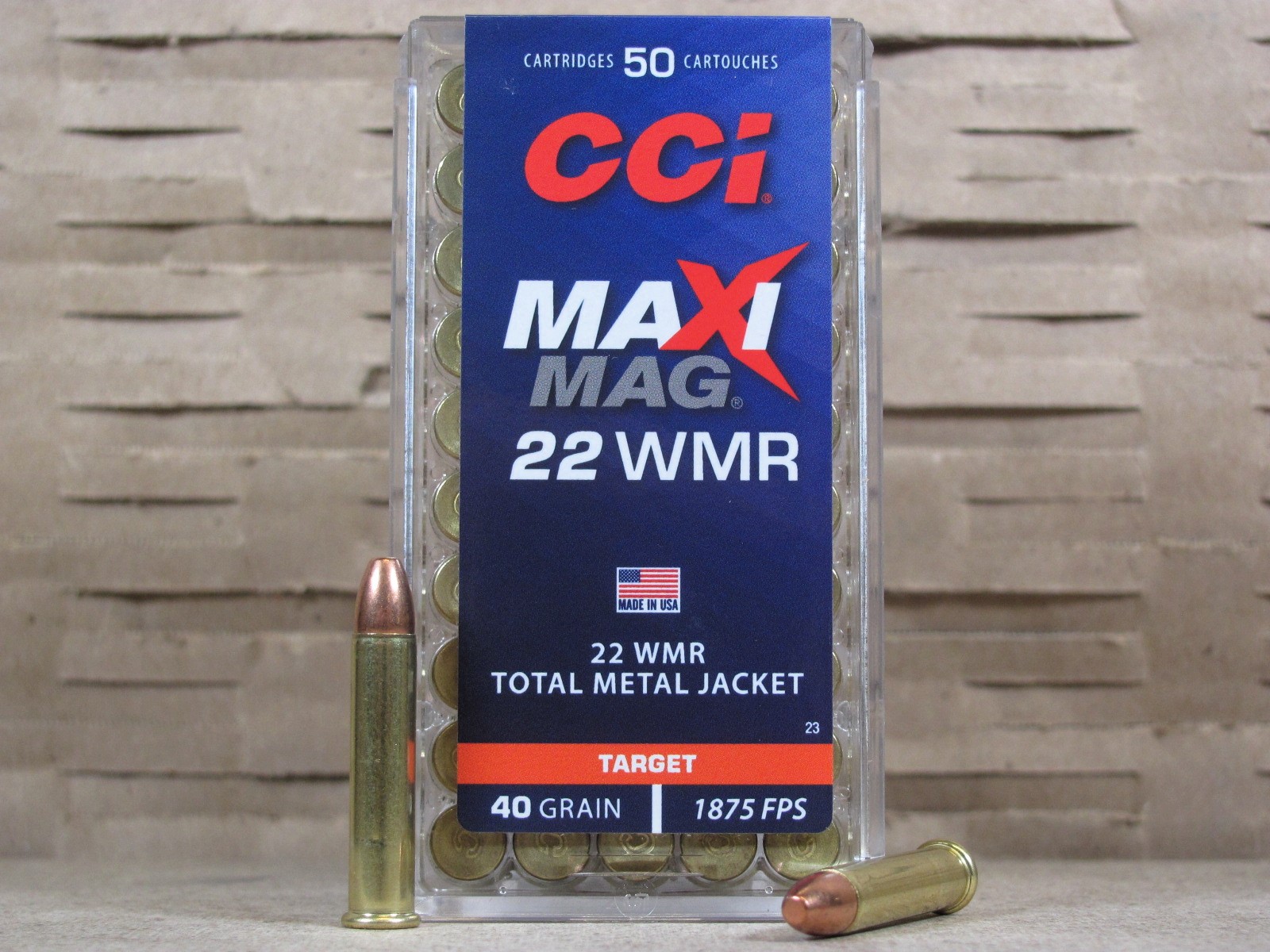 500 Round Brick - CCI 22 Magnum Maxi-Mag 40 Grain Total Metal Jacket ...