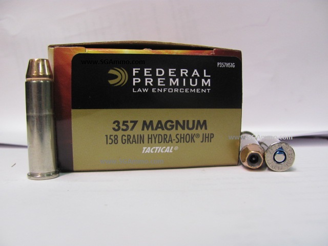 50 Round Box - 357 Magnum 158 Grain Federal Tactical Hydra-Shok JHP ...