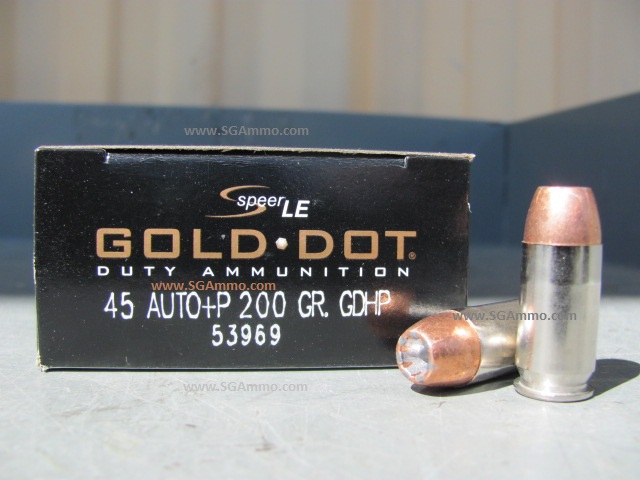 50 Round Box - Speer Gold Dot 45 Auto +P 200 Grain GDHP Ammo - 53969 ...