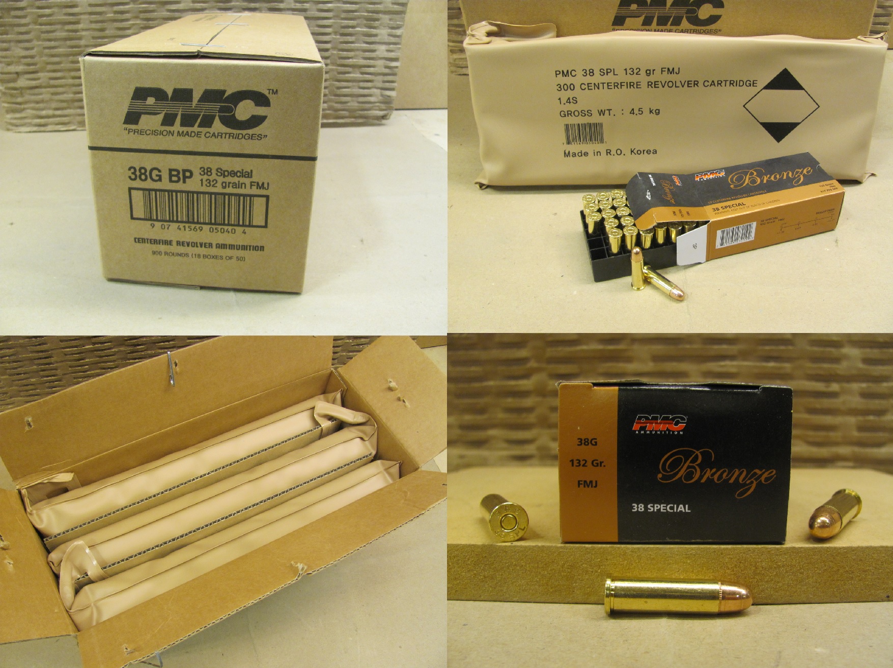 900 Round Case - 38 Special 132 Grain FMJ PMC Battle Pack Ammo - 38GBP ...