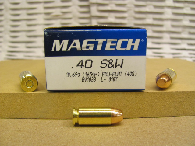 1000 Round Case - 40 Cal SW 165 Grain FMC-Flat Point Ammo by Magtech ...