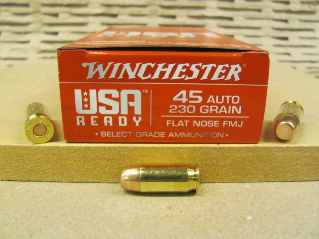 500 Round Case - 45 Auto 230 Grain Flat Nose FMJ Winchester Ammo ...