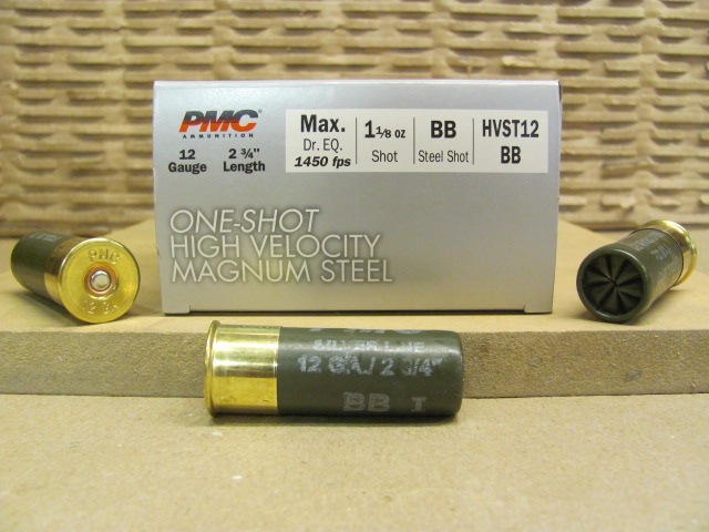 250 Round Case - 12 Gauge 2-3/4 Inch 1-1/8 Oz BB Steel Shot PMC Ammo ...