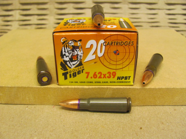 500 Round Half Case 762x39 Hpbt 124 Grain Hollow Point Golden Tiger