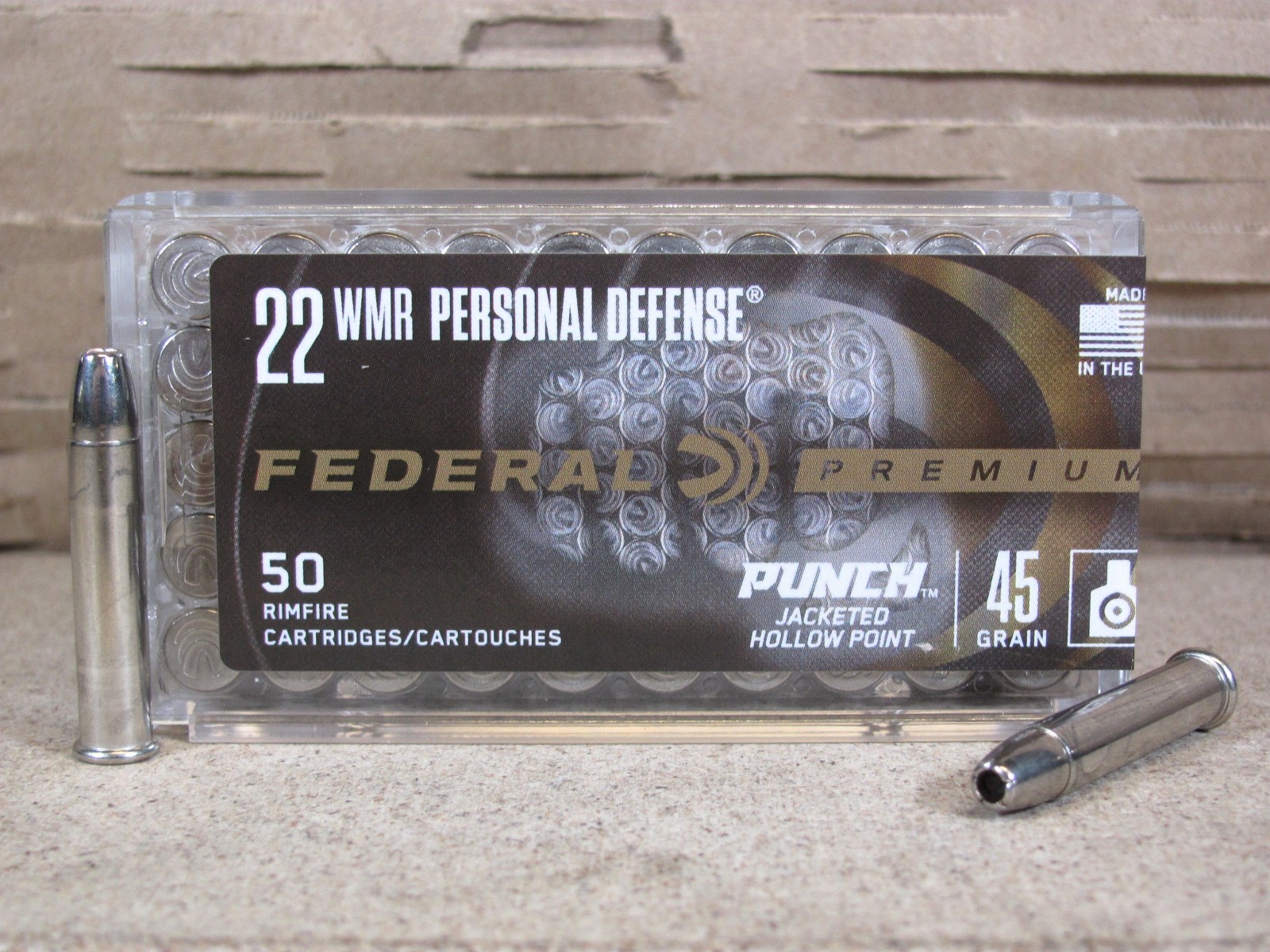 50 Round Box - 22 WMR 45 Grain Punch JHP Personal Defense Federal ...