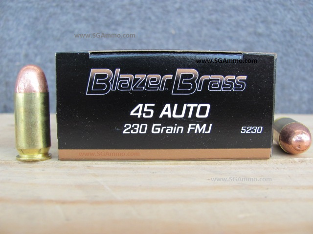 1000 Round Case - 45 Auto 230 Grain FMJ CCI Blazer Brass Case Ammo ...