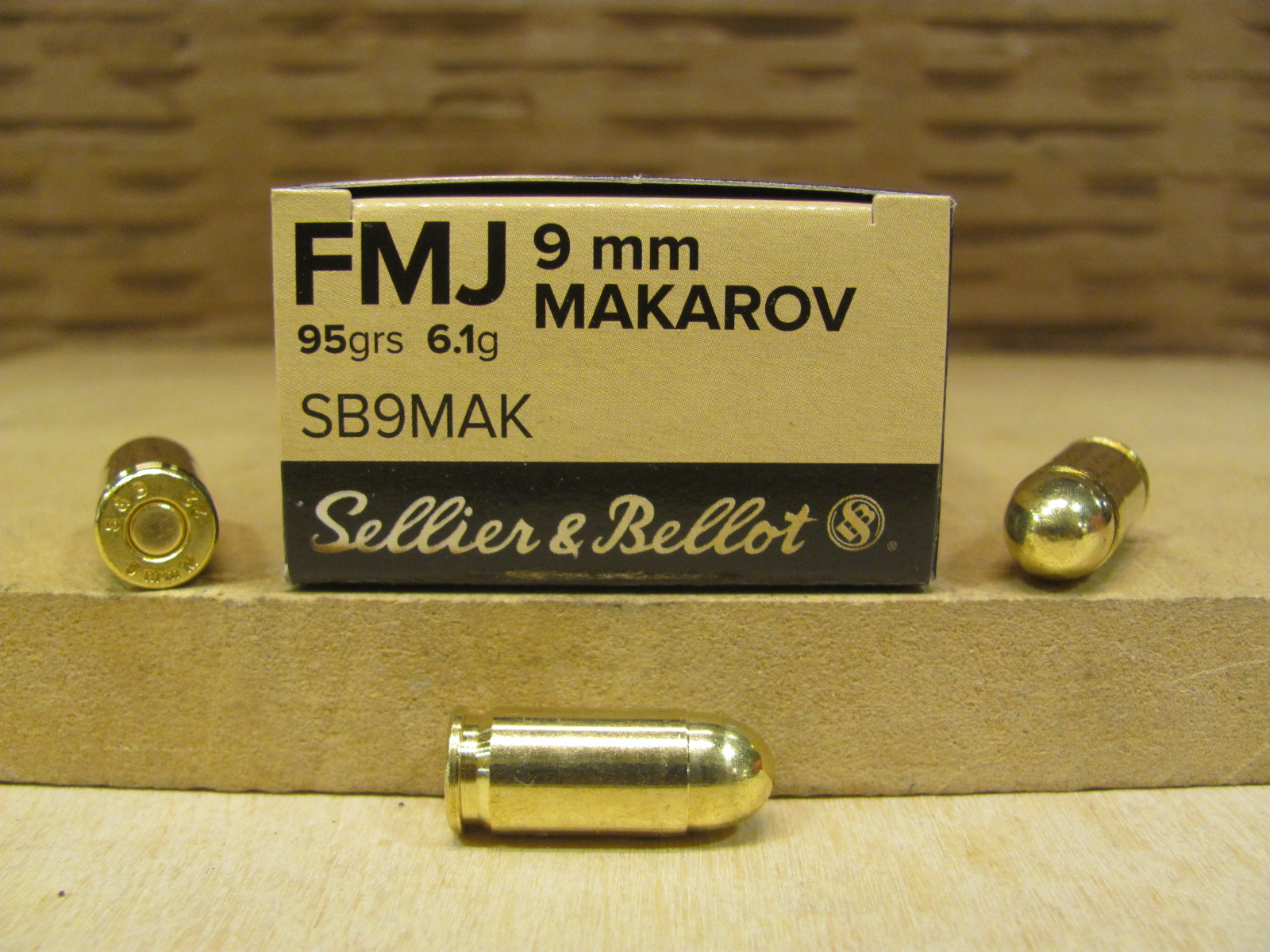 1000 Round Case - 9x18 Makarov Sellier Bellot Brass Case FMJ Ammo ...