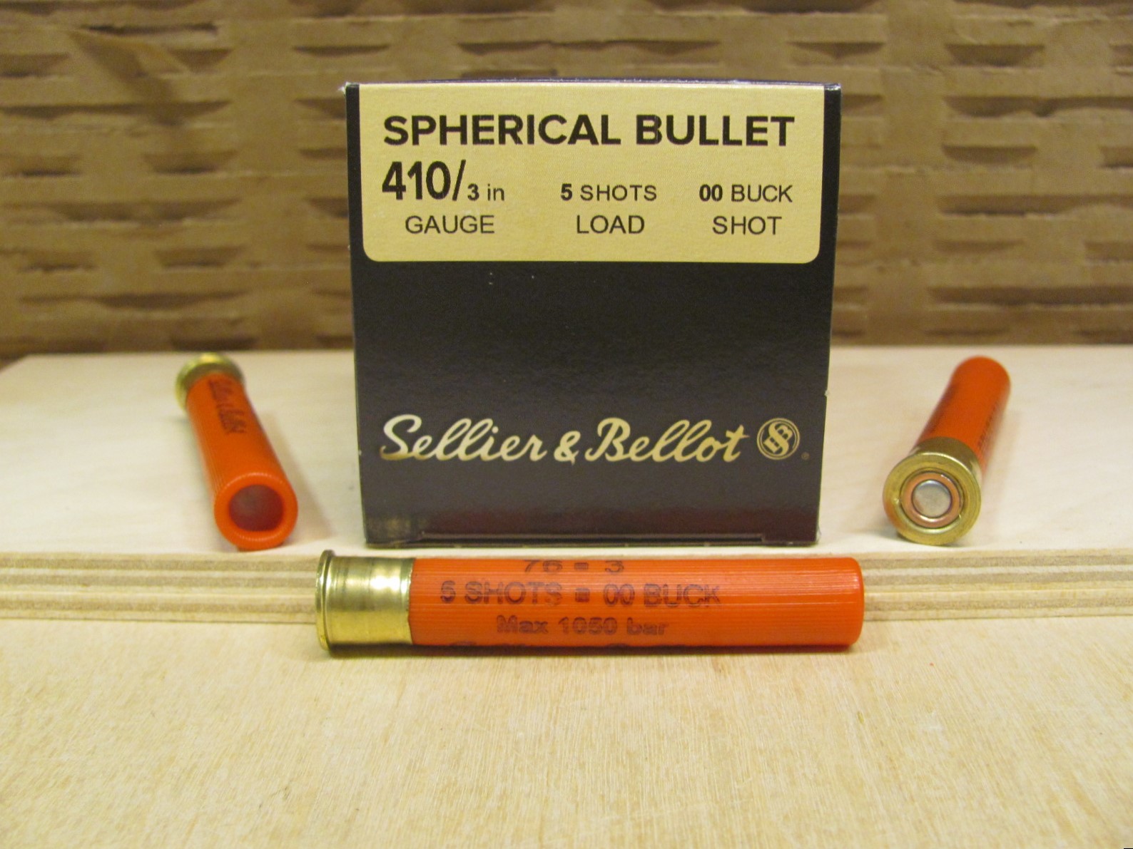 25 Round Box - .410 Gauge 3 Inch 5 Pellet 00 Buck Spherical Bullet ...