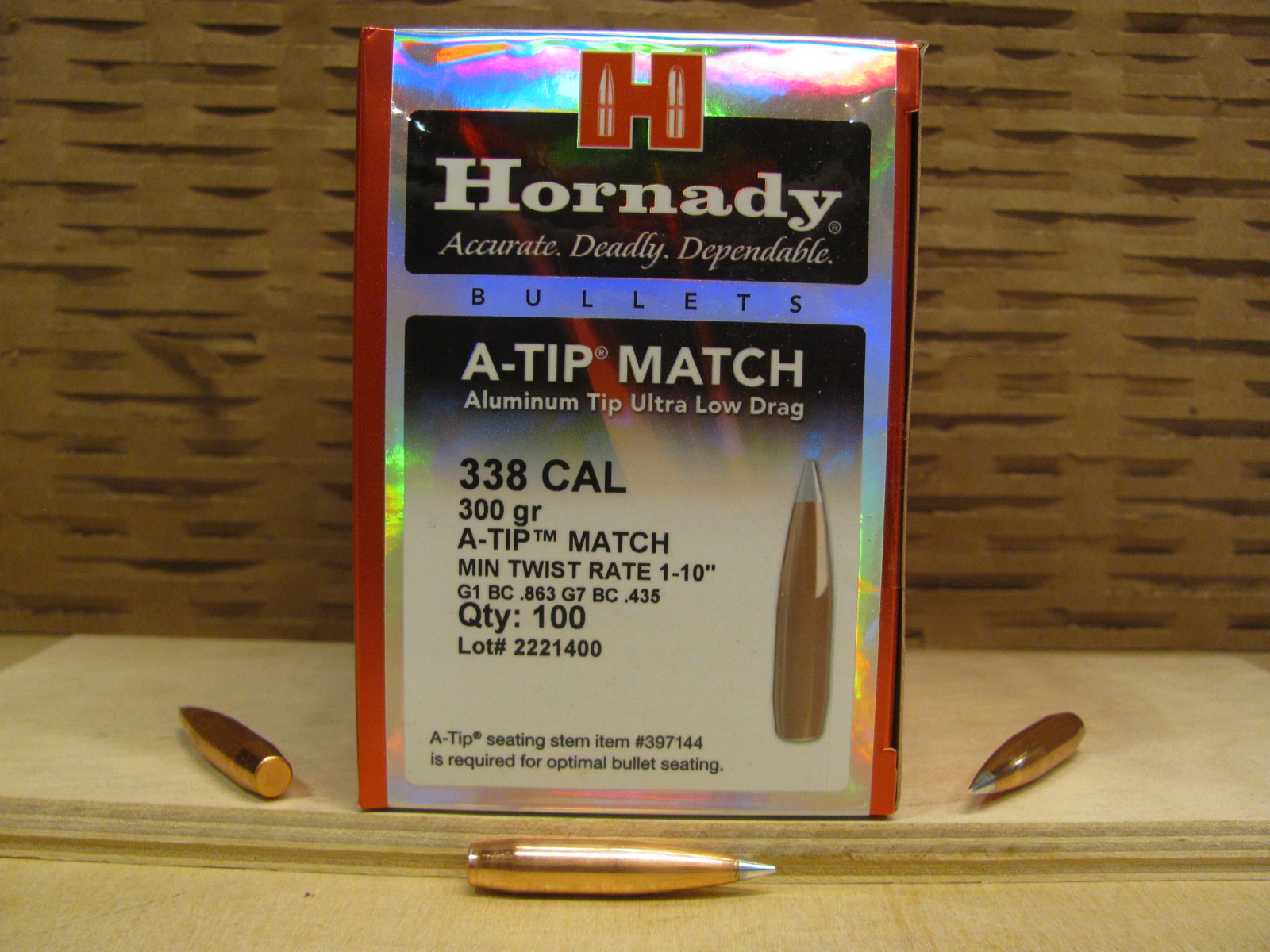 100 Count Box - 338 Cal 300 Grain A-Tip Match Projectile For ...