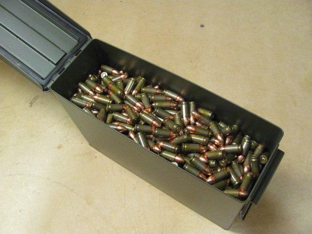 1000 Rounds Loose in Ammo Can - 9mm Luger 115 Grain Lacquered Steel