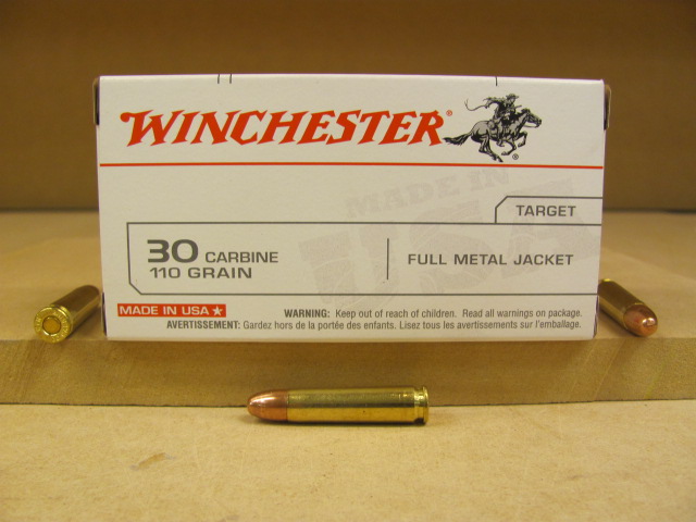 50 Round Box 30 Carbine 110 Grain Fmj Winchester White Box Ammo Q3132 1933