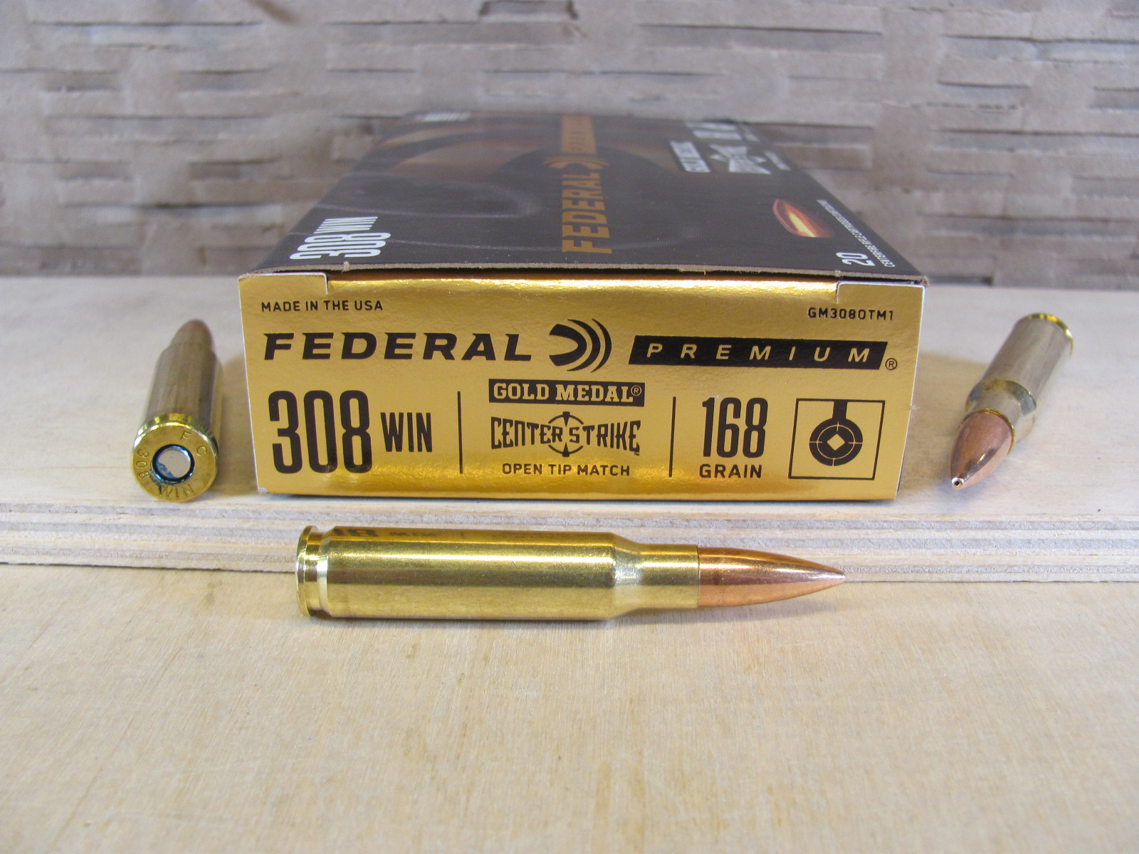 20 Round Box - 308 Win 168 Grain Open Tip Match Federal Premium Gold ...