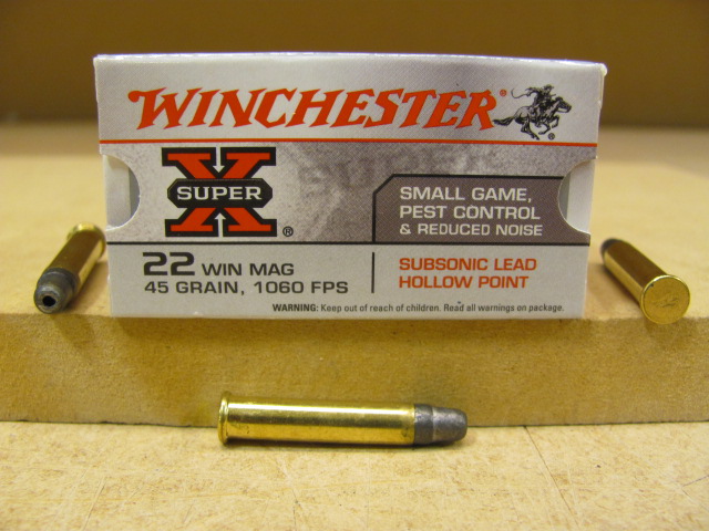 500 Round Brick - 22 Magnum Subsonic Winchester Super-X 45 Grain Lead ...