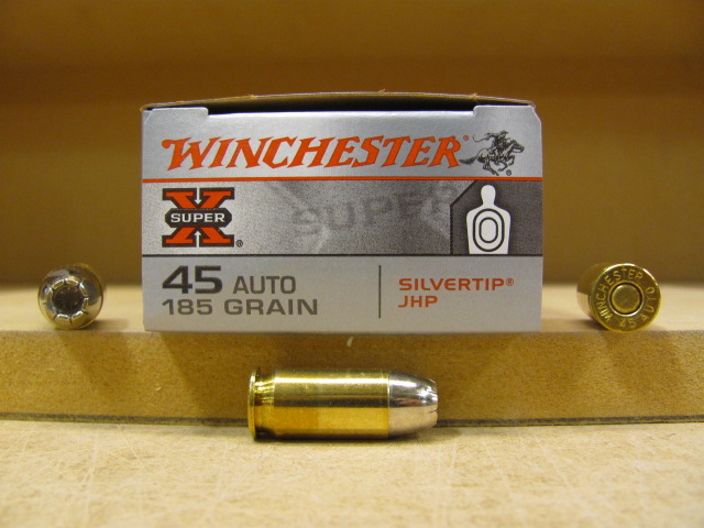 200 Round Case - 45 Auto 185 Grain Winchester Silvertip JHP Hollow ...