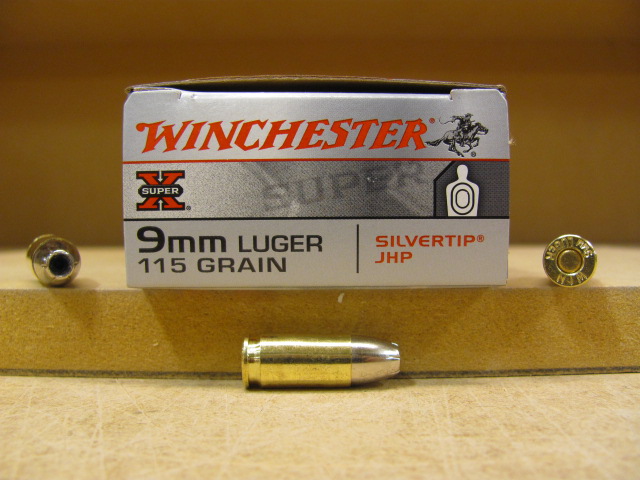 50 Round Box - 9mm Luger Winchester Silvertip 115 grain JHP Hollow ...