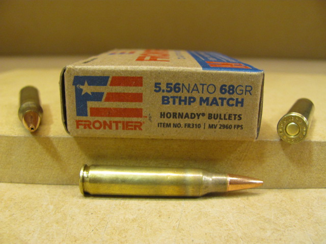 500 Round Case - 5.56 NATO 68 Grain BTHP Match Hornady Frontier Ammo ...