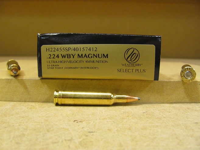 20 Round Box - 224 WBY Magnum 55 Grain Spire Point Soft Point Weatherby ...