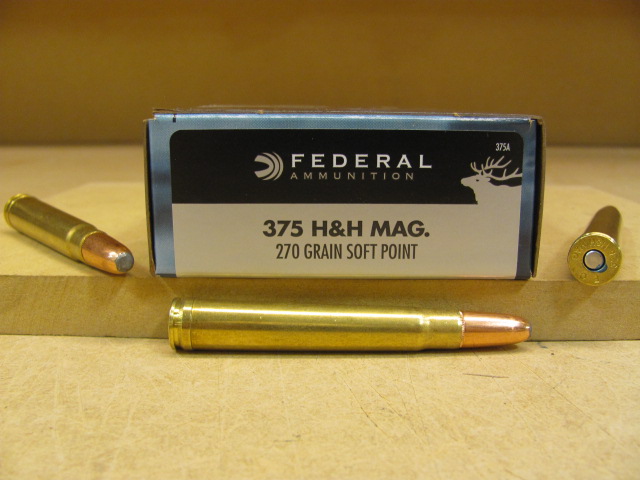 20 Round Box - 375 H&H Magnum 270 Grain Soft Point Federal Power Shok ...