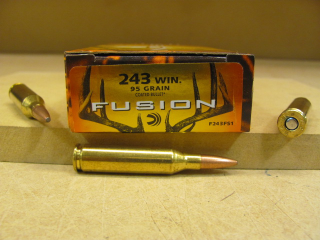 20 Round Box - 243 Win 95 Grain Soft Point Federal Fusion Ammo ...