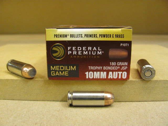 20 Round Box - 10mm Auto 180 Grain Trophy Bonded JSP Soft Point Federal ...