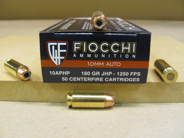 500 Round Case - 10mm Auto 180 Grain JHP Hollow Point Ammo by Fiocchi ...