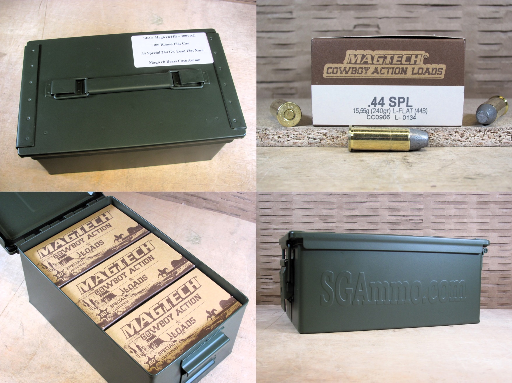 300 Round Flat Can - 44 Special 240 Grain Lead Flat Nose Ammo by ...