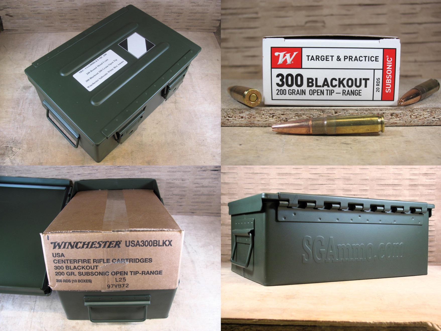 200 Round Metal Crate Canister - 300 Blackout 200 Grain Open Tip ...