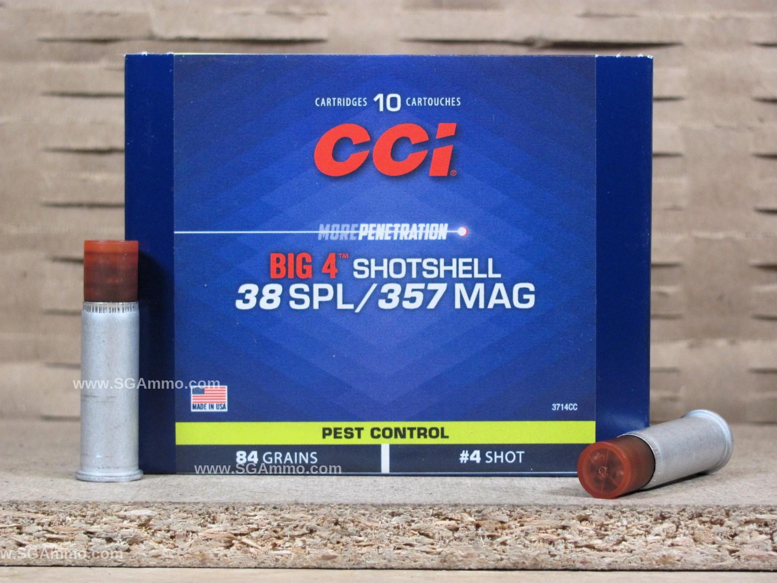 10 Round Box - 38 Special or 357 Magnum Big 4 Shotshell by CCI - 3714CC ...