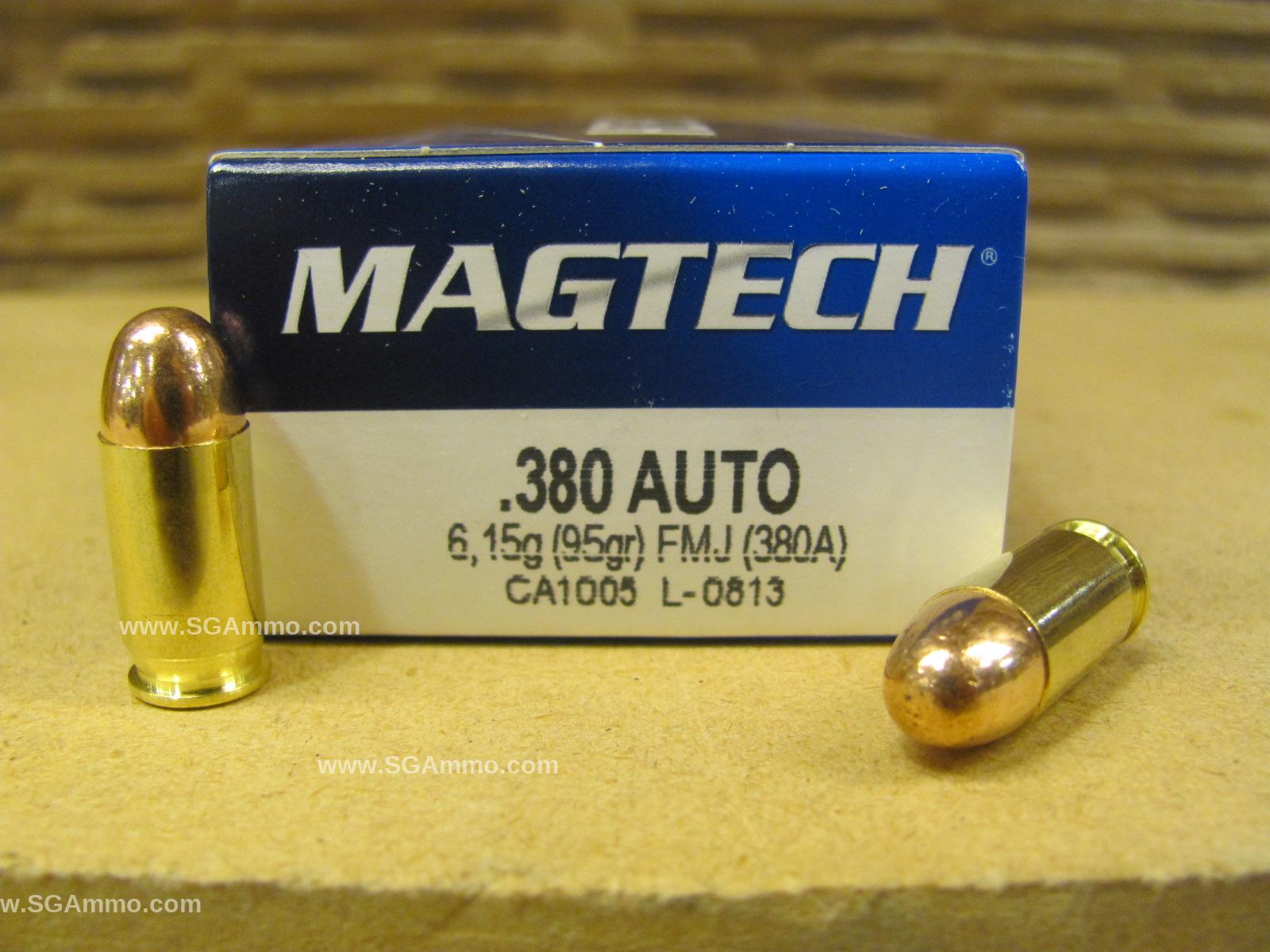 1000 Round Case - 380 Auto 95 Grain FMJ Ammo by Magtech - 380A | SGAmmo.com