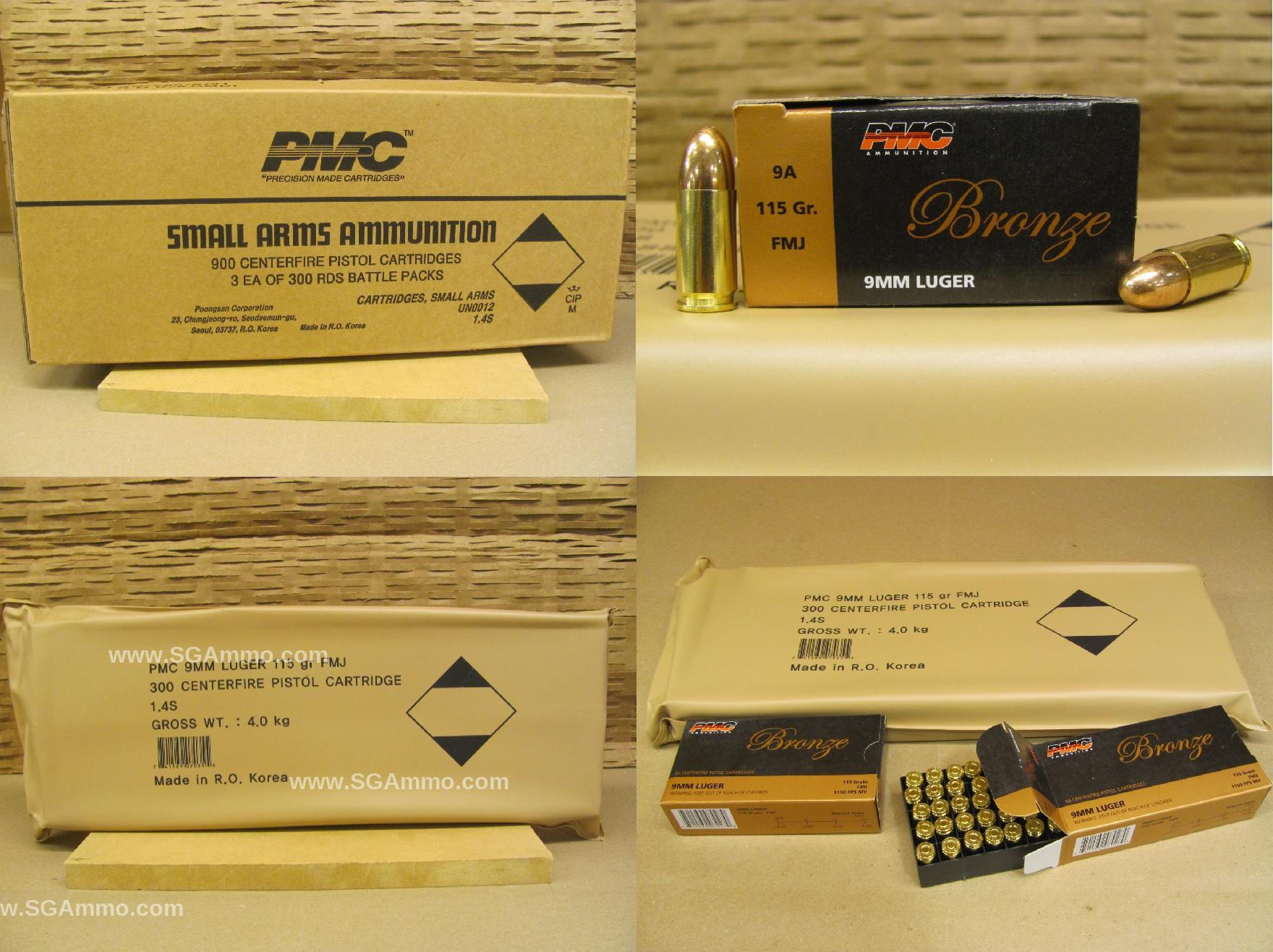 PMC Bronze 9mm 115 Grain FMJ - High-Quality Ammo for Sale