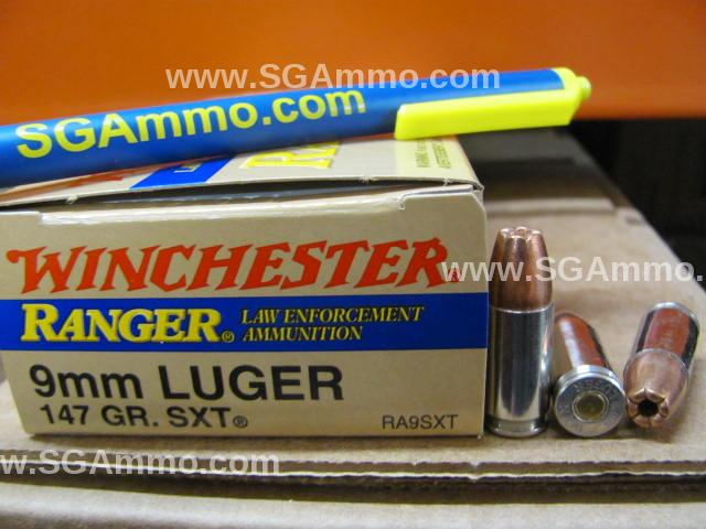 500 round case - 9mm Winchester Ranger SXT 147 grain Hollow Point Ammo ...