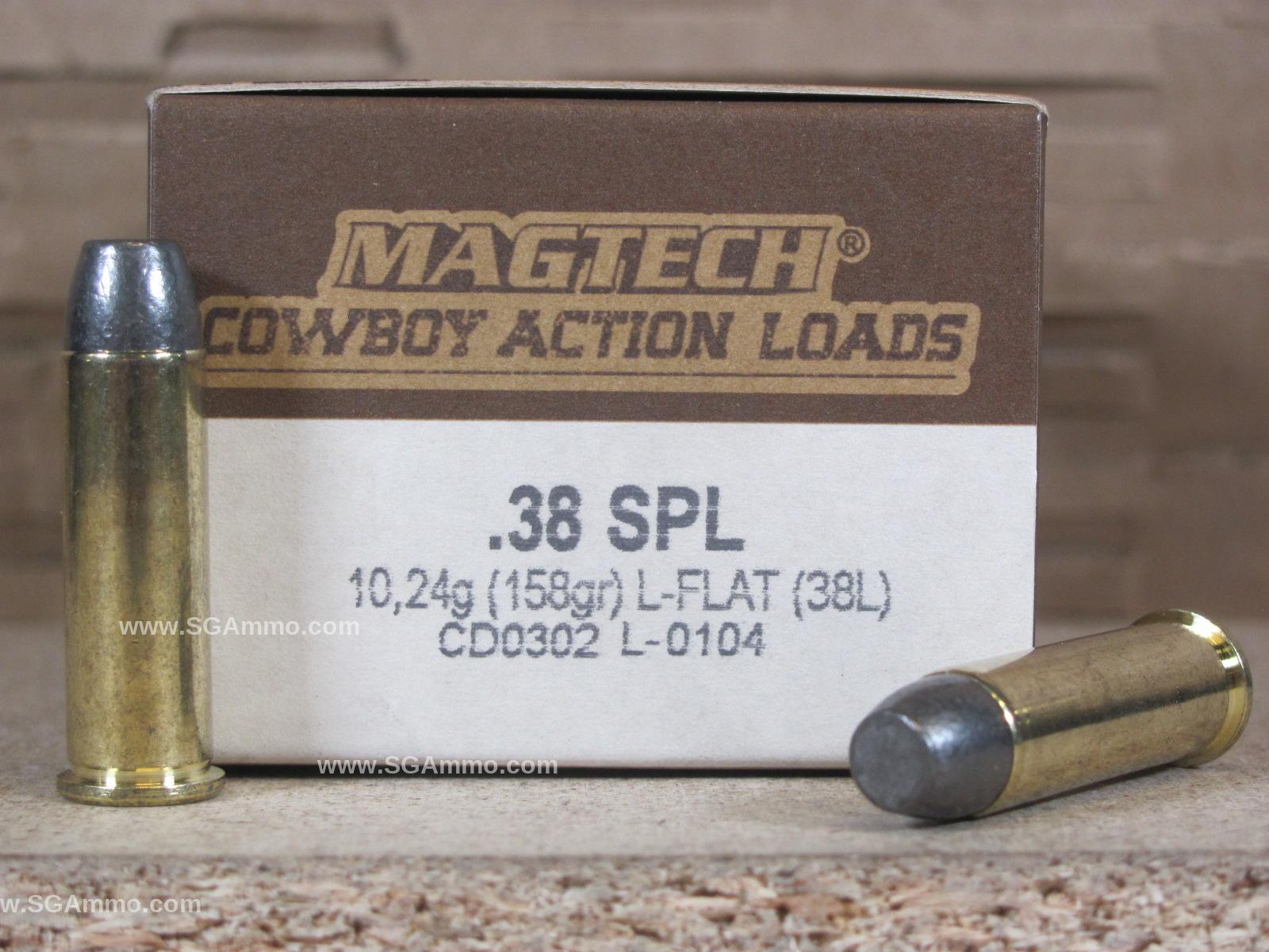 50 Round Box - 38 Special 158 Grain L-Flat Cowboy Action Load Ammo By ...