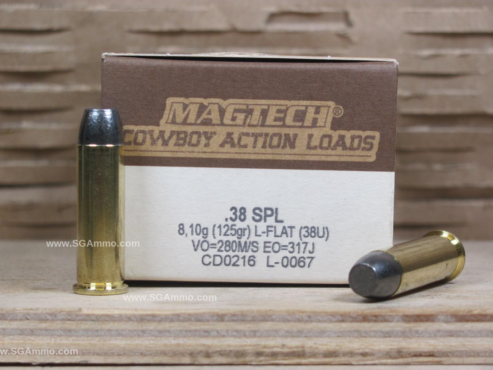 50 Round Box - 38 Special 125 Grain L-flat Magtech Cowboy Action Ammo 