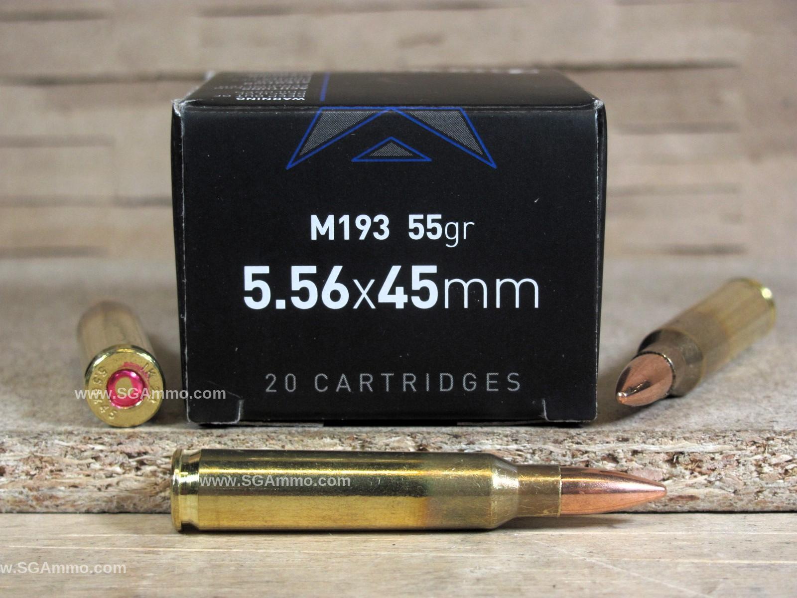 200 Round Pack - 5.56mm 55 Grain FMJ M193 Ball Ammo - Igman Mfg - Brass ...