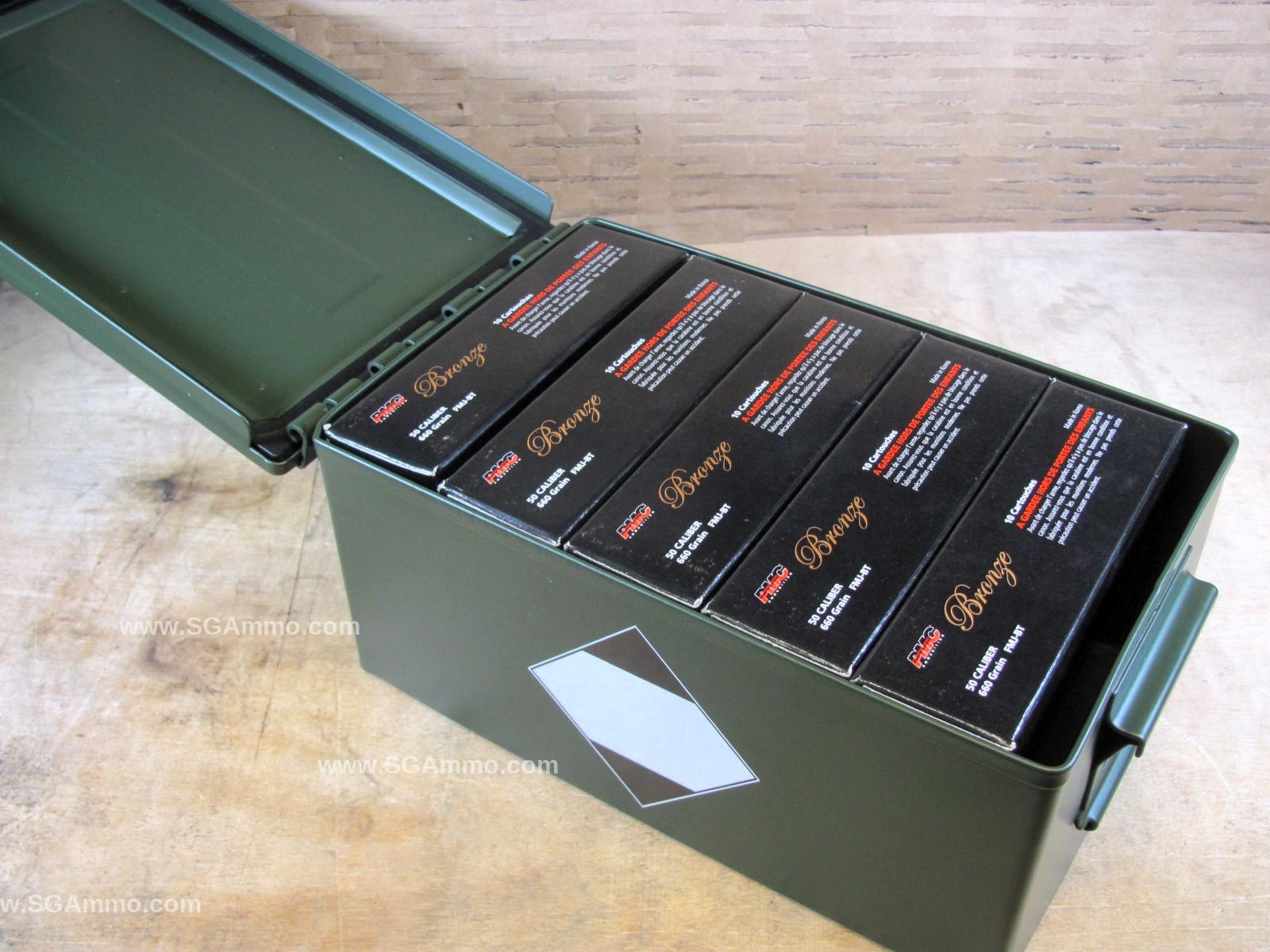 50 Round Flat Can - 50 BMG PMC Target 660 Grain FMJ M33 Ball Ammo - 50A ...