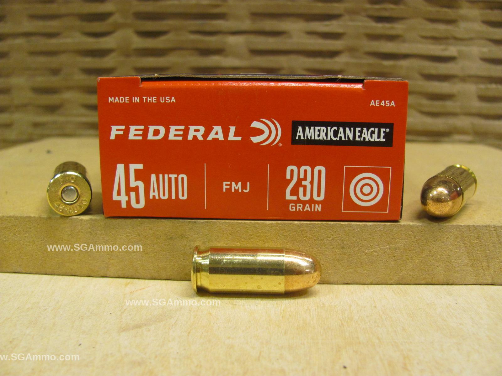 350 Round Can - 45 Auto Federal American Eagle 230 Grain FMJ - AE45A ...