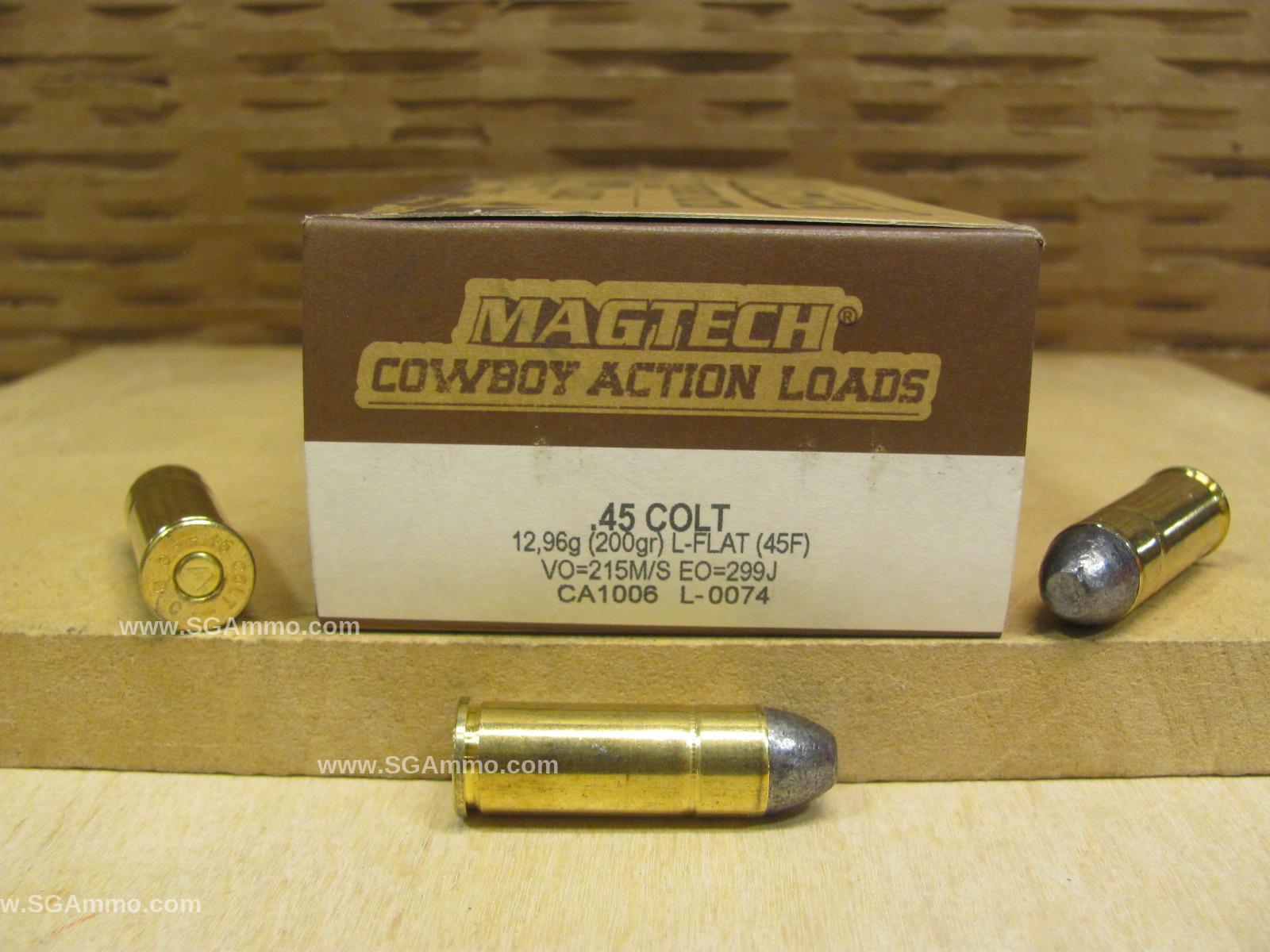 50 Round Box - 45 Long Colt 200 Grain Lead Bullet Magtech Cowboy Action ...