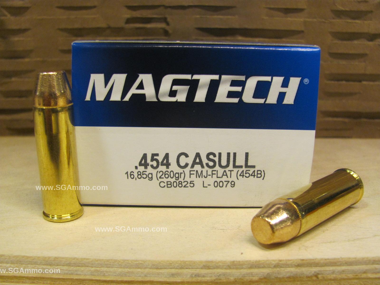 20 Round Box - 454 Casull 260 Grain FMJ Flat Magtech Ammo - 454B ...