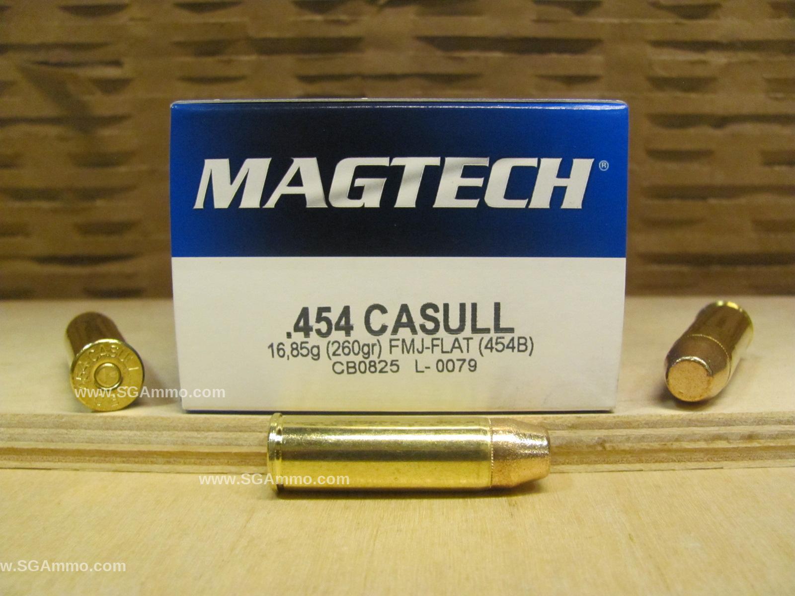 20 Round Box - 454 Casull 260 Grain FMJ Flat Magtech Ammo - 454B