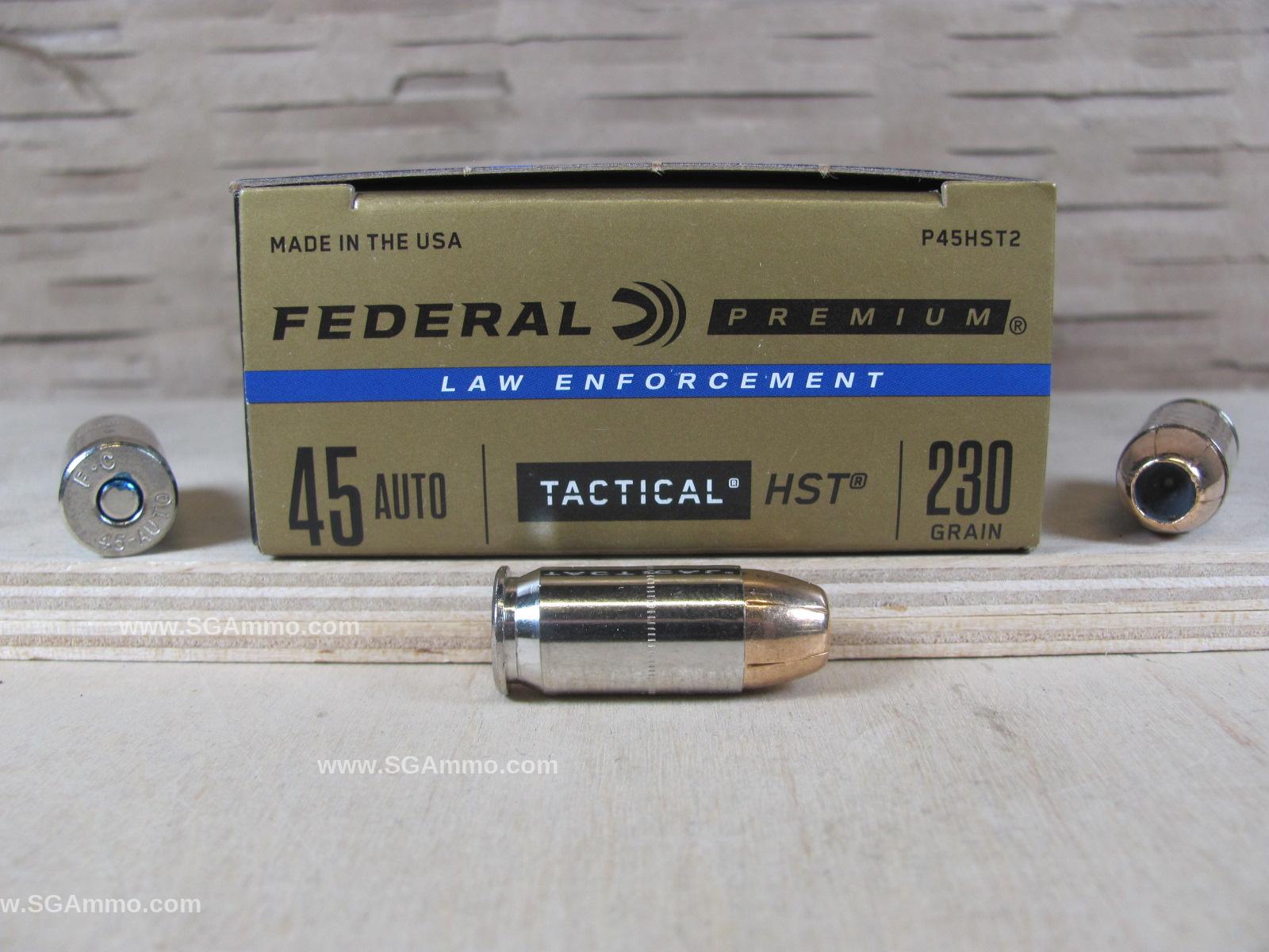 50 Round Box - 45 Auto Federal HST 230 Grain HP Hollow Point LE Ammo ...