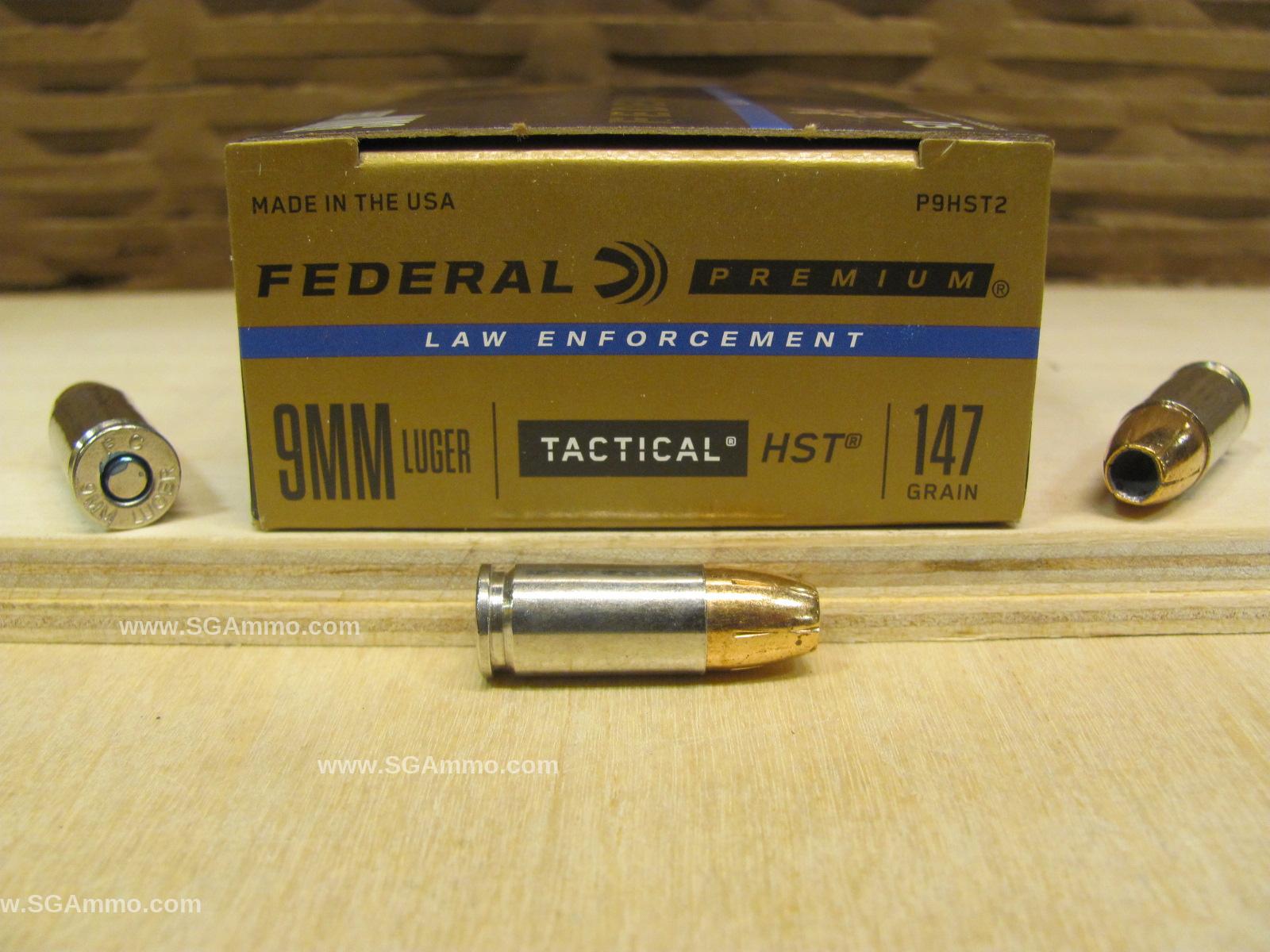 500 Round Flat Can - 9mm Luger Federal HST 147 Grain Hollow Point LE ...