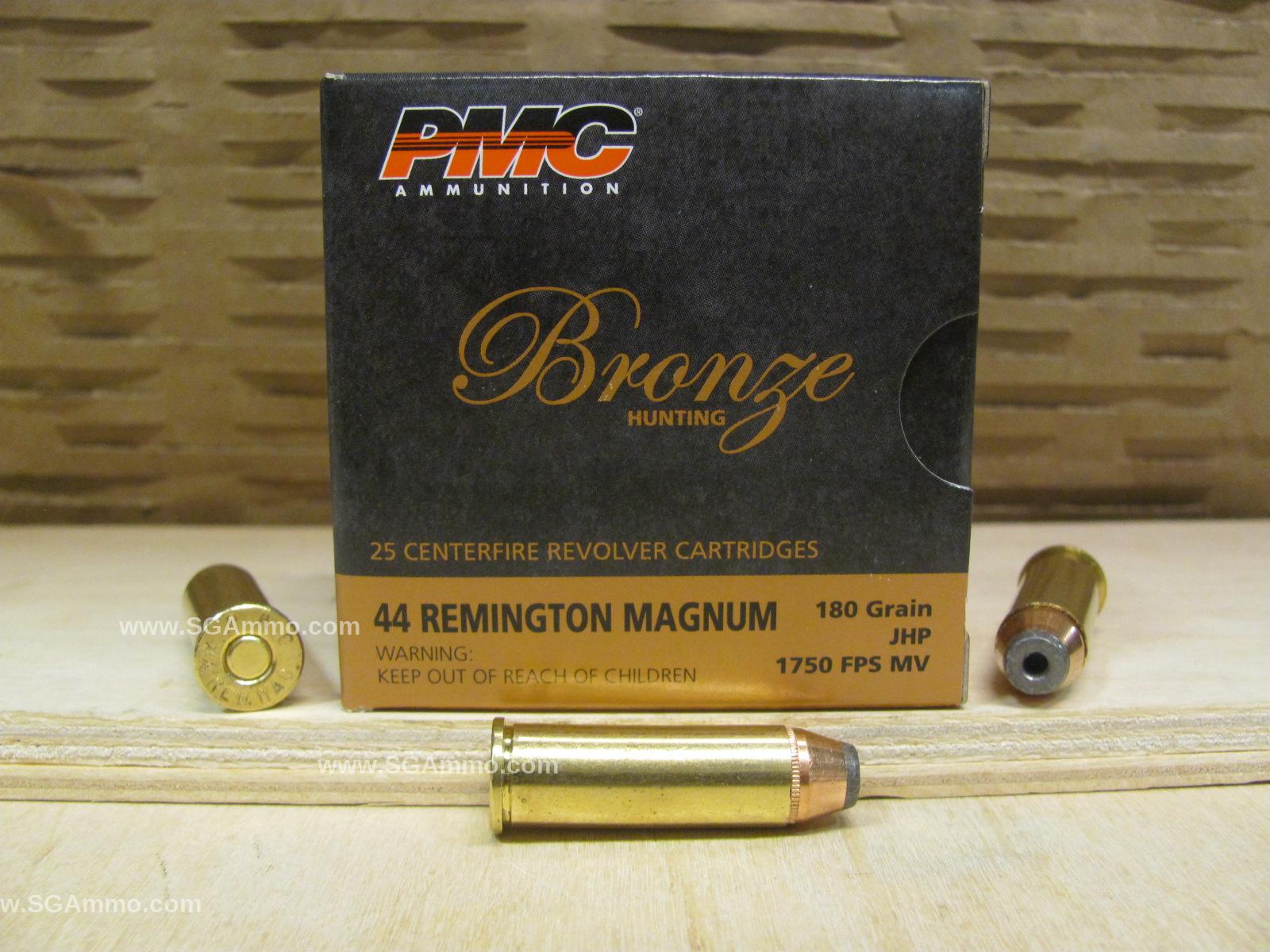 200 Round Plastic Can - 44 Magnum PMC 180 Grain JHP Ammo - 44B - Packed in  Small Plastic Canister