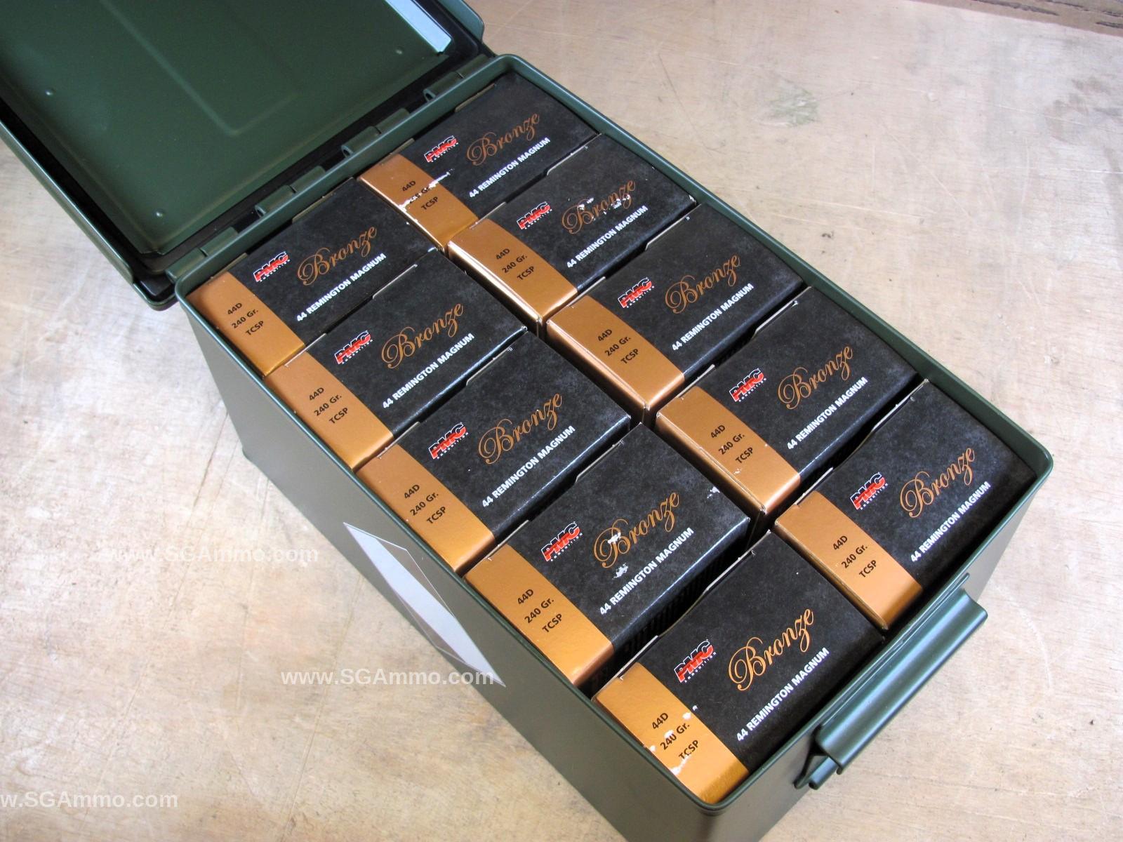 250 Round Flat Can - 44 Magnum 240 Grain TCSP Ammo by PMC - 44D ...