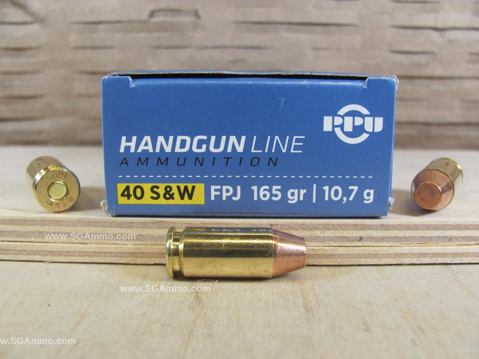 50 Round Box - 40 Cal 165 Grain FPJ Prvi Partizan Ammo - PPH40F ...