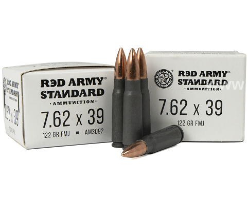 1000 Round Case - 7.62x39 122 Grain FMJ Russian Made Red Army Standard Ammo - AM3092 - Limit 1