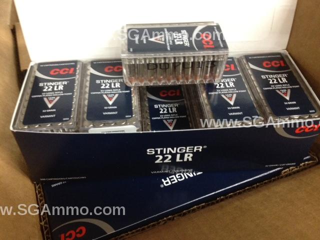 50 Round Box - 22 LR CCI Stinger 32 Grain 1640 FPS Hyper Velocity Ammo ...